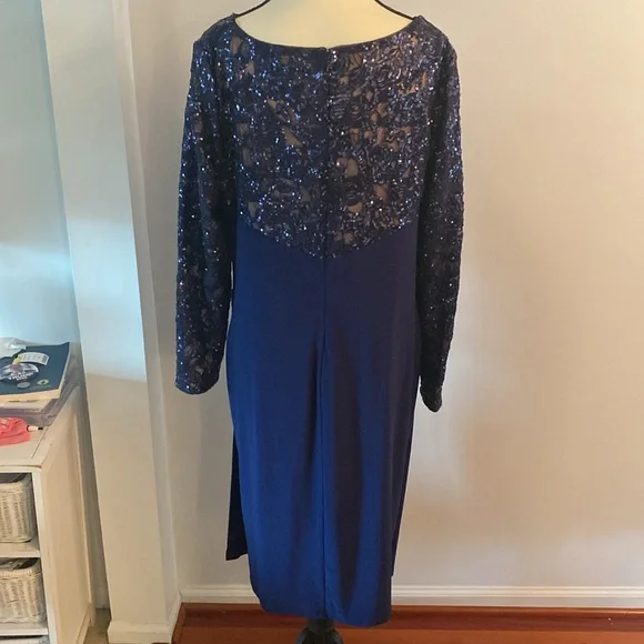 Ralph Lauren size 16 dark blue sequin dress - Picture 5 of 12